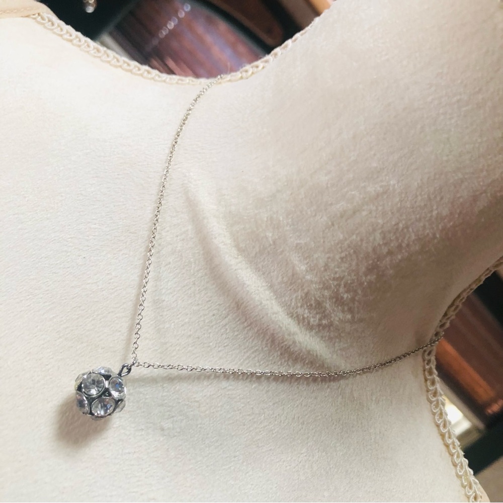 Repurpose disco ball pendant on chain necklace